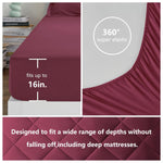 King Comforter Set With Sheets 7 Pieces Bed In A Bag Burgundy All Season Bedding Sets With Comforter, Pillow Shams, Flat Sheet, Fitted Sheet And Pillowcases, Red, King