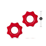 Blush Stay Hard Nutz Cock Rings, Soft & Stretchy Male Penis Ring - Includes 2 C-Rings, Increase Stamina & Enjoy Harder Erections, Smooth Tear Resistant Elastomer, Adult Sex Toys For Men Couples -(Red)