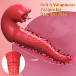 Tongue Vibrator Women Sex Toys -App 3 In 1 Tongue Toy For Women Rose Sex Toys G Spot Vibrator Tongue Dildo With 10 Flapping 10 Vibrating Mode, Mouth Clitoral Stimulator Pleasure Tool Couple Adult Toys