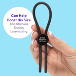 Again And Again Cock Ring - Adjustable Silicone Penis Ring - Lasso Style - Waterproof - Black