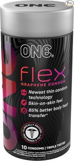 Flex™ Condoms︱ Next Generation Condoms Enhanced with Graphene, The World's Thinnest & Strongest Material︱Advanced Sensation︱ Ultra Thin, Flexible, Strong︱Nontoxic, Vegan, Non-GMO︱10 Count