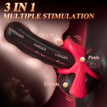 Vibrating Cock Ring Couples Sex Toys - Silicone Penis Ring Vibrator With Lip-Shaped Clitoral Stimulator & Testicle Vibrator, 9 Vibrations & 3 Motors & Smart Ai Sync App Adult Sex Toys For Men Women