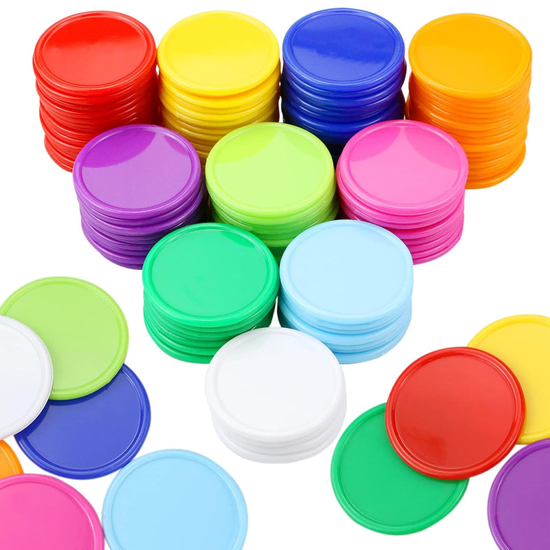 500 Pieces Plastic Poker Chips, Poker Card Game Chips Bulk, Counting Discs