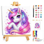 Unicorn Paint by Numbers Kit for Kids, 8x8 inch Art Project