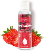 Strawberry Flavored Water-Based Lube, 4 fl oz, Sugar-Free, Non-Sticky, Latex Safe