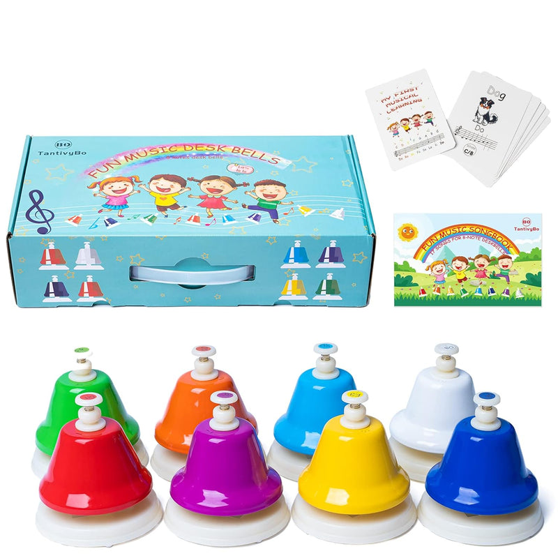Desk Bells, Rainbow Diatonic Hand Bells For Kids With 17 Songbook & Musical