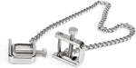 Adjustable Metal Nipple Clamps with Chain – Flat-Head Clips for Sensory Play