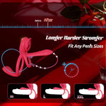 Vibrating Penis Ring with Rose Clitoral Stimulator for Couples & Enhanced Pleasure