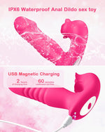 Upgraded Rose Sucking & Thrusting Vibrator with 9 Modes, G-Spot & Clit Stimulator