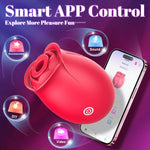 Rose Suction Vibrator & Thrusting Dildo – Clitoral, Nipple & G-Spot Stimulator