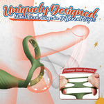C-Shaped Prostate Massager with Dual Cock Rings & Remote Control for Couples