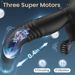 Thrusting Prostate Massager with 9 Vibration Modes, 3 Motors for Men & Couples