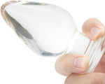 Large Crystal Mushroom-Shaped Glass Butt Plug for Men & Women, Transparent