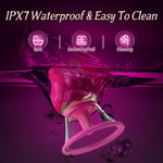 Suction Vibrator with 3 Brush Heads & Removable Cup, 12 Rotation & 8 Suction Modes