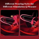Vibrating Cock Ring with Rose Stimulator, 7 Vibration Modes for Couples' Pleasure