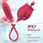 3-in-1 Rose Clitoral Vibrator – G-Spot Dildo with 10 Thrusting & 10 Pulse Modes