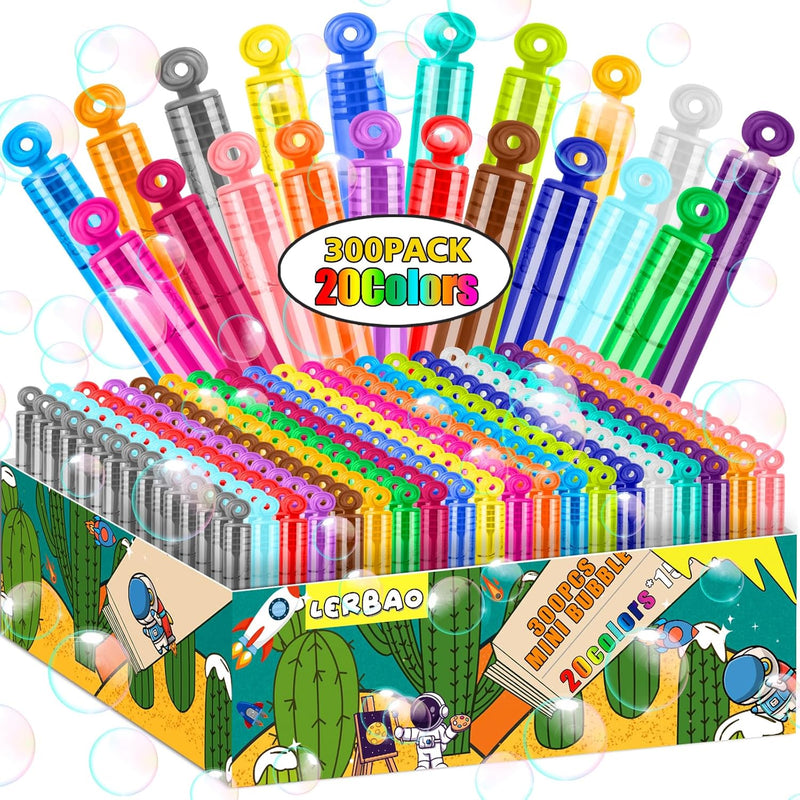 300Pcs 20 Colors Mini Bubble Wands,Party Favors For Kids,Bulk Bubbles,Bath Tim