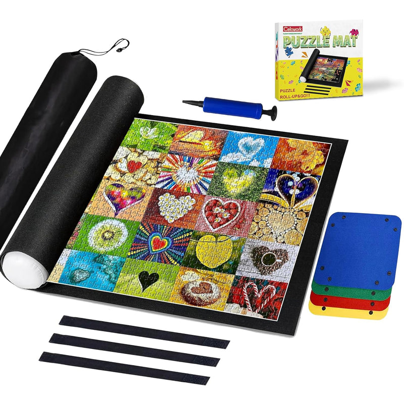 1000 Pieces Puzzle Mat Roll Up With Puzzle Sorting Trays,Jigsaw Puzzle Acce