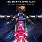 Male Masturbator With Phone Holder - Sex Toys For Men With 7 Thrusting & Rotating Modes, Blowjob Penis Pump With 7 Suctions, Automatic Vibrating Male Masturbation Stroker With Dual Handles