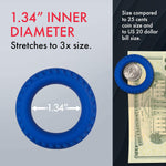 F-12 100% Liquid Silicone Cock Ring - Textured Penis Ring Sex Toy For Men & Couples - Stretches To 3X Its Size - 1.34" (35 Mm) Inner Diameter - Adult Sex Toys (Blue)