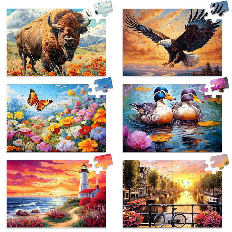 6 Pack 36 Piece Large Jigsaw Puzzle For Seniors Puzzles Dementia Alzheimer'