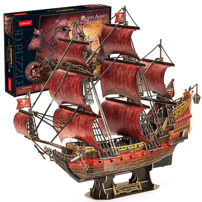 3D Puzzles For Adults Kids, Red Queen Anne'S Revenge 391 Pcs, Home Decor Co