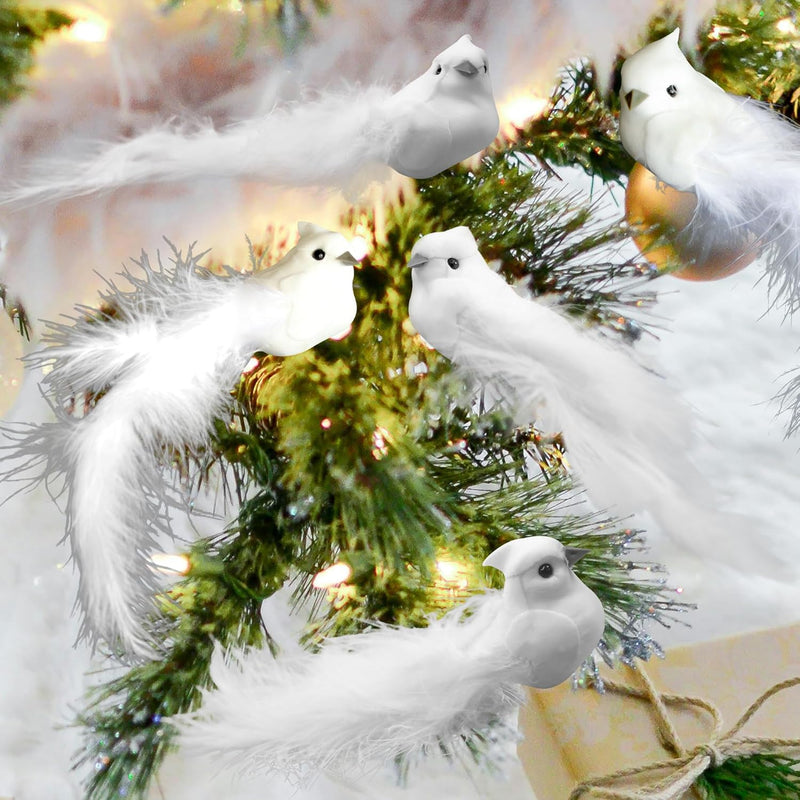 -Artificial Dove Bird With Feathers Decorations Set Of 9 Valentine'S Day Gift