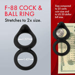 F-88 100% Liquid Silicone Cock And Ball Ring With Upper Tip For Partner'S Stimulation - Double Cock Ring Sex Toys For Men For Erection Enhancement - Penis Cockring Adult Sex Toys (Black)