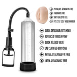 Blush Performance 9" Vx5 Penis Pump W/ 2 Soft Sleeves - Clear Cylinder, Trigger Handle, Realistic Vagina Feel Vacuum Pump - Cock Enhancement & Masturbation Adult Sex Toy For Men - (Clear)