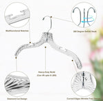 Clear Plastic Hangers 24 Pack - Crystal Cut Hangers for Clothes - Invisible Dress Hangers for Suits - Heavy Duty Hangers - Nonslip Coat and Shirt Hangers, 17" inch