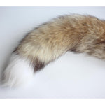 Real Fox Fur Tail Stainless Steel Anal Plug Set - Sensual Adult Toy & Cosplay Accessory (Grassland, Small Plug)