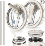 2 Pack Stanley Lid Replacement 40 Oz, Stanley Lid No Spill, 40 Oz Tumbler Lid Replacement, Stanley Leak Proof Lid Spill Proof Stanley Lid Leak Proof Stanley Lid Stanley Cup Lid Stanley (Cream White)