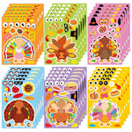 Thanksgiving Stickers for Kids - Turkey Face Stickers for Thanksgiving Crafts and Party Decorations
