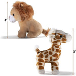 PREXTEX Safari Friends Stuffed Animal Gift Set - 5 Small Plush (Giraffe, Tiger, Lion, Polar Bear, Elephant) Zoo Animals - Machine Washable Stuffed Animals for Boys & Girls Ages 3-5+