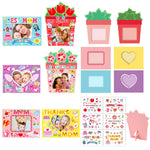30 Pack Mother's Day Photo Frame Craft Kits with Flower Stickers for Kids