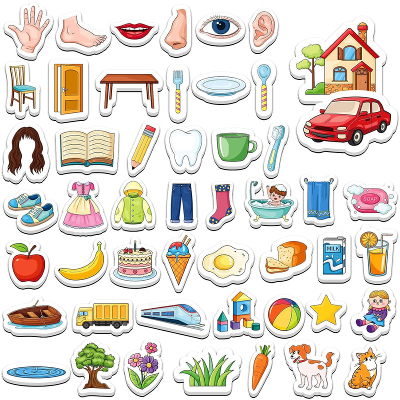 50 First Words Fridge Magnets For Kids, Refrigerator Magnets For Toddlers B