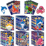 32 Pack Sea Animal Make-a-Face Stickers, Underwater Party Favors & Kids Crafts