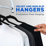 Velvet Hangers 100 Pcs, Non-Slip Heavy Duty Hanger Set, Durable with 360° Swivel Hook, Smooth Velvet Finish to Protect Fabric, Lightweight, Ultra-Thin Design for Coats and Other Clothes