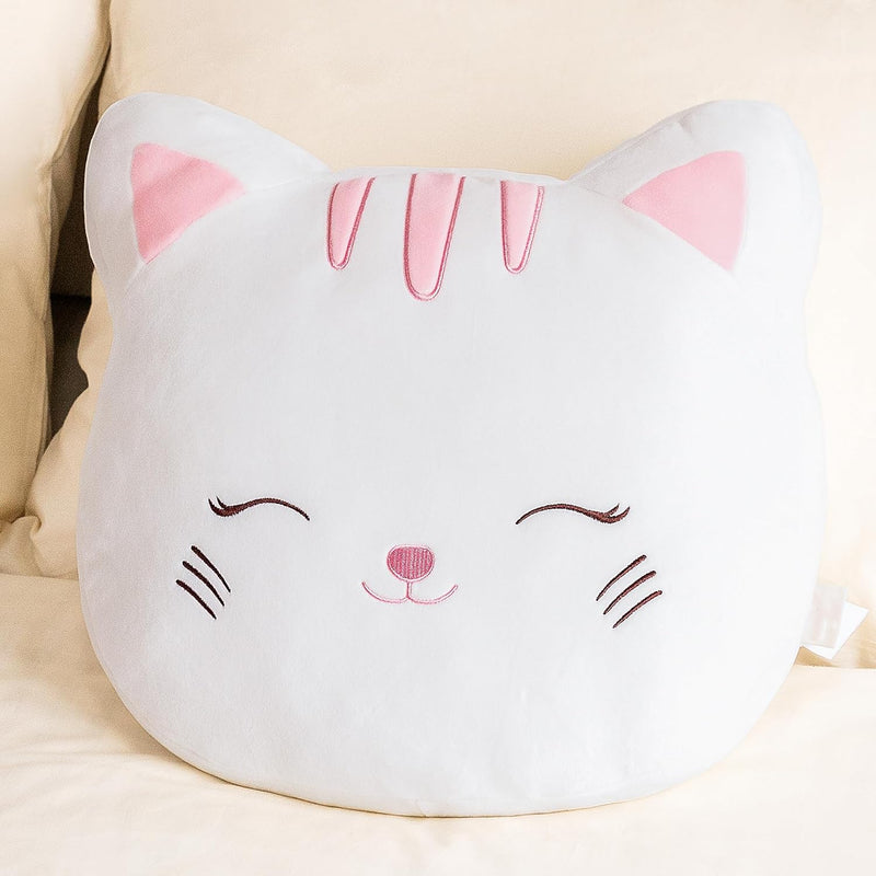 Kids Pillow White Cat Plush Pillows Toy Soft Gift Baby Girl Gifts White 15 Inc