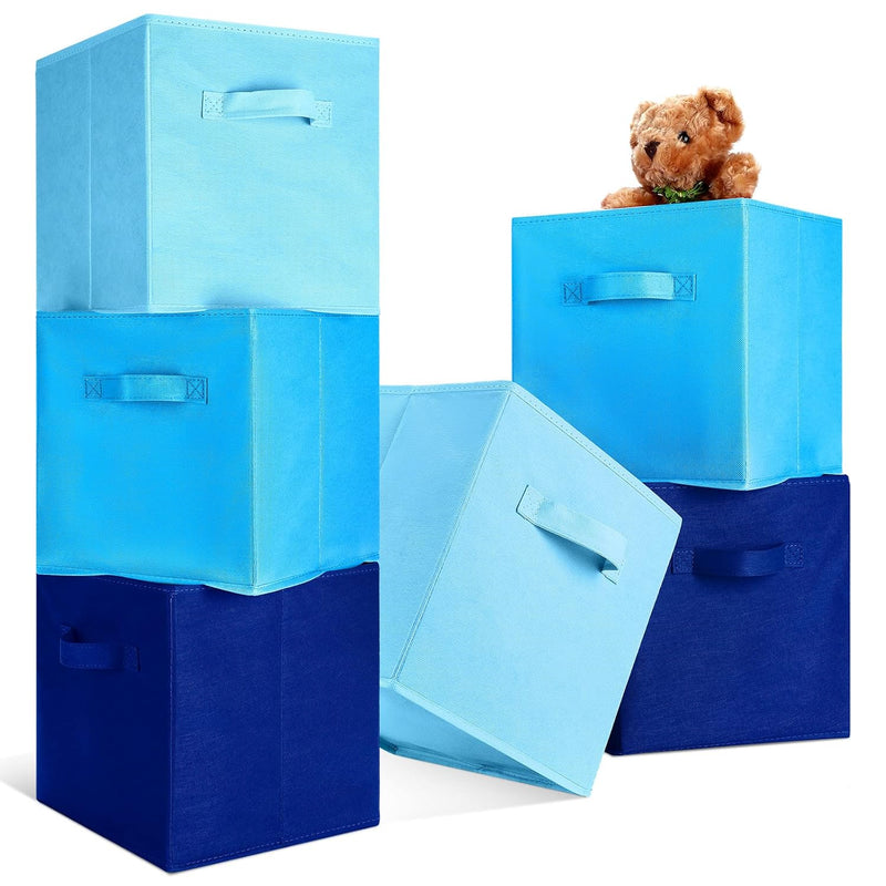 6 Pcs 11 X 10.5 X 10.5 Inch Fabric Storage Bins Toy Storage Cubes Organizer With