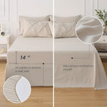 King Size Comforter Set - Bedding Set King 7 Pieces, Pintuck Bed In A Bag Beige Bed Set With Comforter, Sheets, Pillowcases & Shams