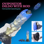 Ovipositor Dildo Punk Alien Ovipositing Dildos With 5 Random Eggs, Laying Egg Dildo Silicone Hand Push Ovipositor For Women And Men Couples