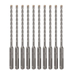 10-Pack SDS Plus 3/16" x 6" Rotary Hammer Drill Bits, Carbide Tipped for Brick, Stone and Concrete