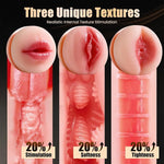 Male Masturbator with 3 Interchangeable Textured Sleeves & Manual Suction