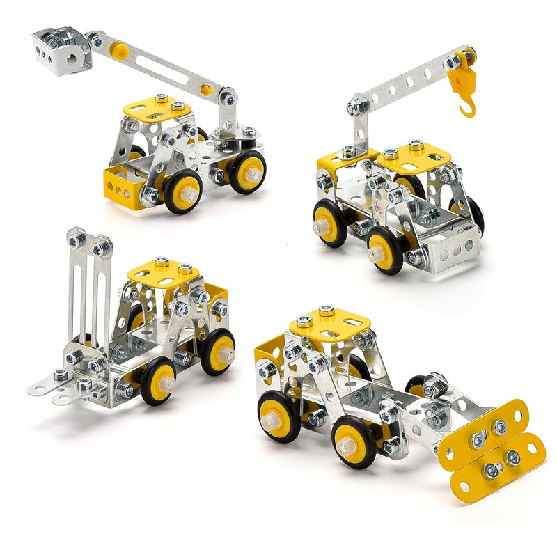 Erector Set For Boys Age 8 12,4 Mini Metal Model Set For Kids,Engineering M