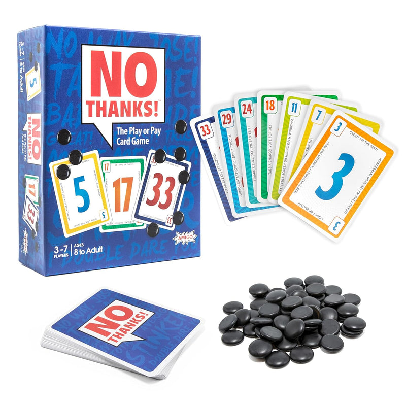 Amigo Games No Thanks! The Play or Pay Card Game – Avoid Taking Points in T