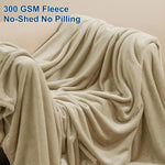 Ultra Soft Fleece Blanket King Size, No Shed No Pilling Luxury Plush Cozy 300Gsm Lightweight Blanket For Bed, Couch, Chair, Sofa Suitable For All Season, 108" X 90", Khaki