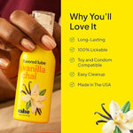 Vanilla Chai Flavored Water-Based Lube - No Aftertaste, Vegan, Sugar-Free, 1.7 fl oz