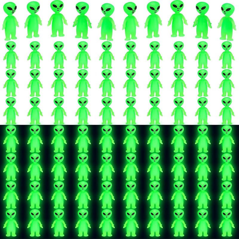 50 Pcs Mini Alien Figures Glow In The Dark Small Aliens Figurine For Hallow