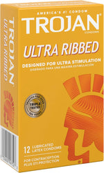 Ultra Ribbed Premium Lubricated Condoms – Enhanced Stimulation & Comfort, 12 Pack